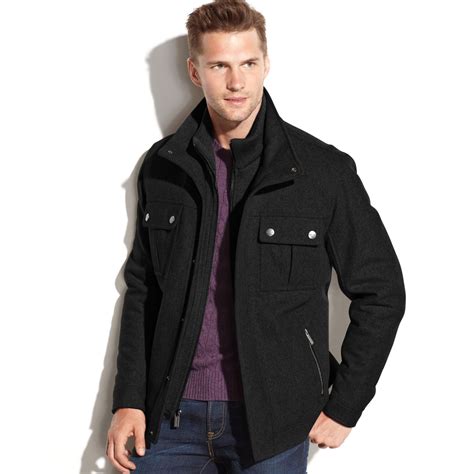 michael kors wool blend field coat with attached bib|Michael Kors Michael Kors Men's Wool.